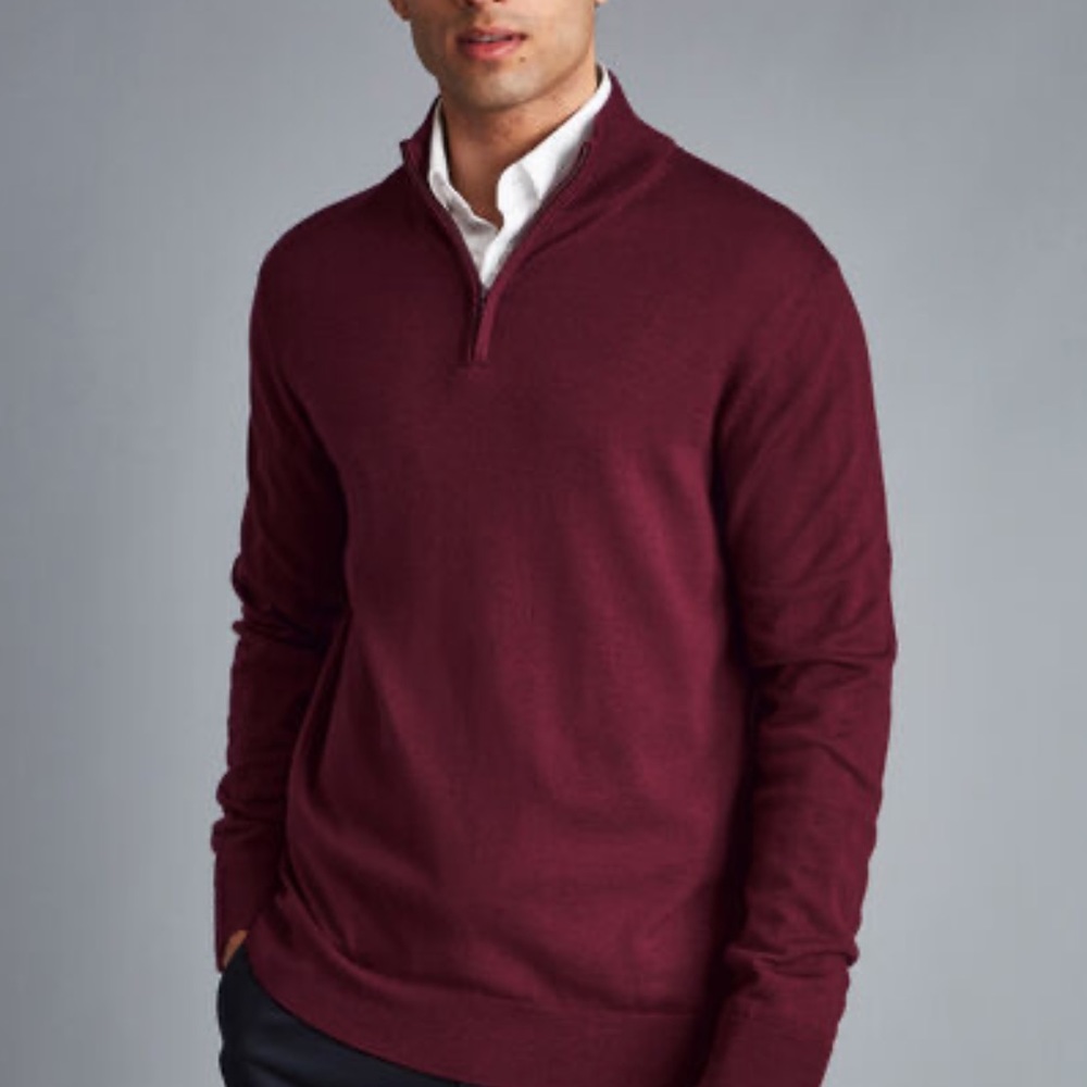 Burgundy quarter zip sweater